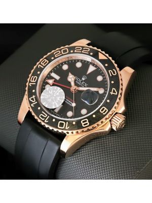 Rolex Yacht-Master Black Dial Black Rubber Strap Men’s watches,