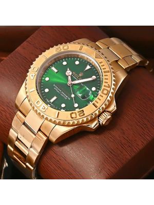 Rolex Yacht-Master Rose Gold Green Dial Watch