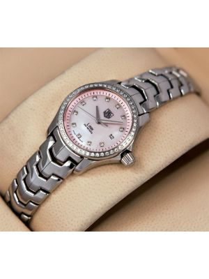 Tag Heuer Link Lady Diamond Bezel Pink Dial Watch