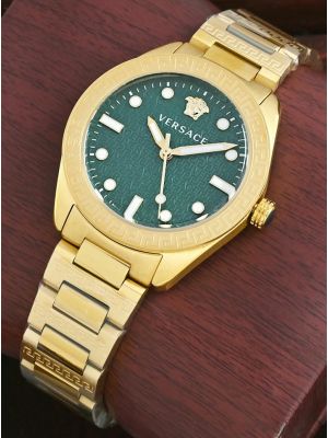 Versace Greca Dome Gold Tone Ladies Watch
