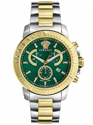 Mens Versace Chronograph Quartz Green Dial Watch